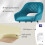 (2pcs, Teal) Set of 2 Bar Stools Velvet Breakfast Bar Stools Rest 3