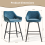 (Teal) Bar Stools X2 Velvet Bar Stools Breakfast Chairs 4