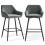 (Grey) Bar Stools X2 Velvet Bar Stools Breakfast Chairs 1