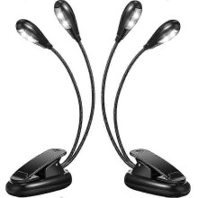 2Pcs Music Stand Light Clip on LED Book Lights Dual Arm Reading Lights suitable for Books in Bed 360
