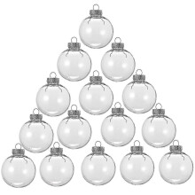 15 stuks ronde, doorzichtige kerstballen, vulbaar, doe-het-zelf kerstballen van plastic