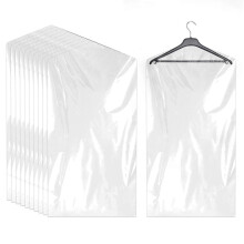 Adecuado para paquete de 20 bolsas de ropa, fundas transparentes de plástico para ropa, protector de