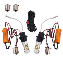 geeignet für 2 Stück 1156 2835SMD 42LEDs Auto Dual Switchback DRL Rückwärtsblinker-CHENG DU SI