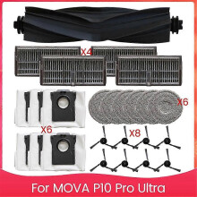 Geeignet für MOVA P10 Pro Ultra Robotic Staubsauger Ersatz Zubehör, Wichtigsten Pinsel, Filter, Mopp