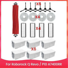 Geeignet für 21-teiliges Staubsaugerbürsten-Staubbeutelfilter- und Wischtuch-Set für Roborock Q Revo
