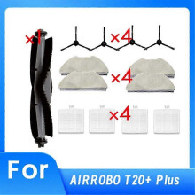Geeignet für AIRROBO T20+ Staubsaugerzubehör, Hauptseitenbürste, Moppfilter, ultralanglebiger Reiniger