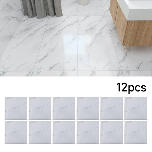 Living And Home 12Pcs Marble Effect Self-adhesive PVC Flooring Tiles