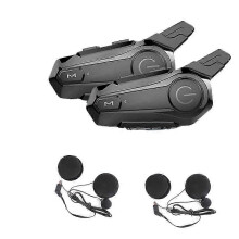 2 pezzi Interfono Bluetooth per casco da moto Auricolare Bluetooth compatibile con 2 motociclisti Intercomunicador