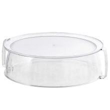 Tall Microwave Glass Plate Cover Splatter Guard Lid With Handle  compatible Heating Pasta Warming Leftovers
