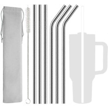 6 Pack Stainless Steel Straw Replacement 40 oz  compatible Stanley Adventure Travel Tumbler, Reusable