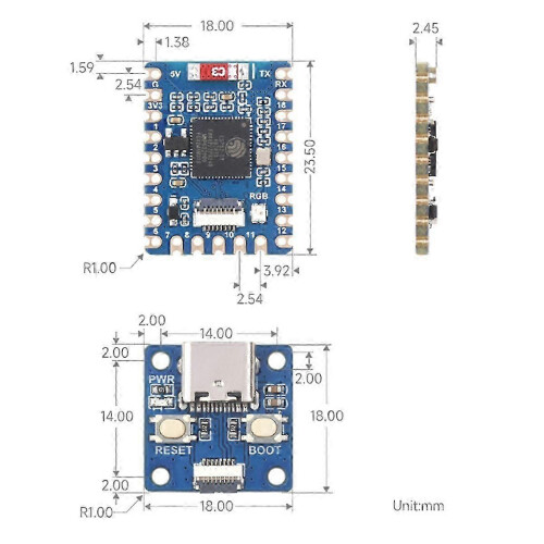 Suitable for ESP32-S3-Tiny Development Board with Bluetooth LE and 2.4GHz Wi-Fi Based on ESP32-S3FH4R2-si