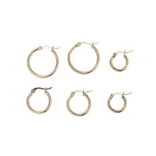 Set van 3 paar roestvrijstalen creolen van 15 mm, 20 mm en 25 mm voor dames - maat xi