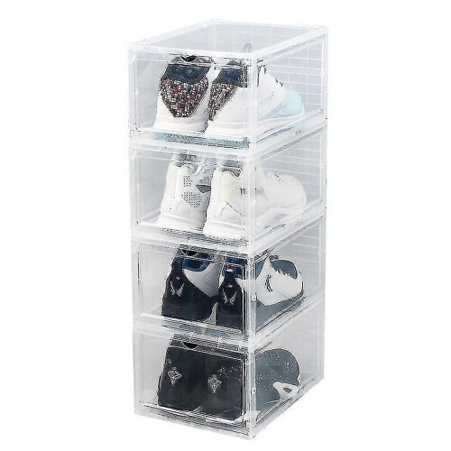 Caja de zapatos apilable, transparente y plegable - CDSX
