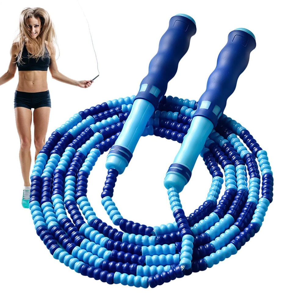 Jump ropes for 8ft beads adjustable rope with ergonomic handles Blue