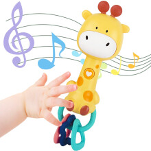 WHNKFB Baby Rattle Musical Toy  Light-Up Teething & Chew Sensory  Easter Basket Stuffer for Babies 6-12-18 Months  BPA-Free Soft Rubber & ABS  Easter