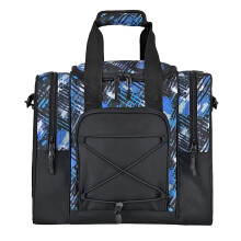 Bowling ball carry bag, adjustable belt, padded compartment, multifunctional blue