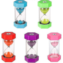 Juego de 5 relojes de arena aptos para niños, función de reloj de arena, colores de reloj de arena,