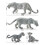 4 stücke Simulation wilden plateau tier leopard modell kinder schnee leopard dekorative ornamente 2