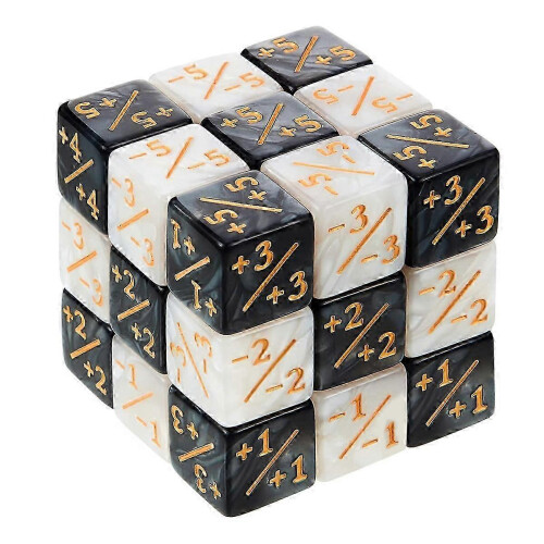 24 Pieces Dice Counters Token Dice Loyalty Dice Marble D6 Dice Square Compatible with for MTG,CCG,Card