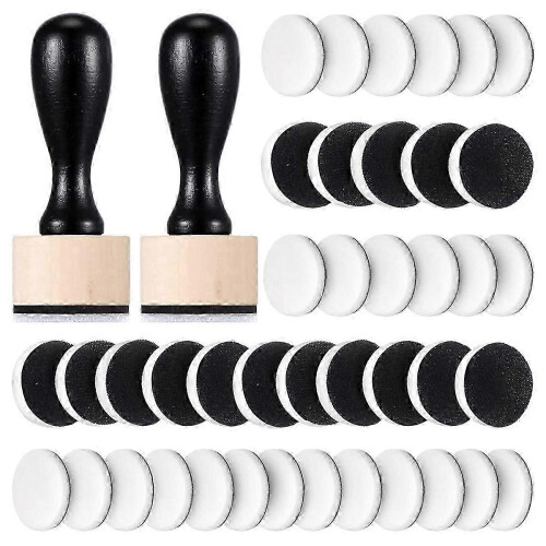 42-Piece Mini Ink Tool Set, Includes 2 Round Mini Smudge Tools and 40 Replacement Foam Pads suitable