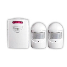 Sistemas de alarma de seguridad, 1 receptor y 2 detectores de movimiento PIR resistentes a la intemperie