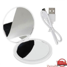 Compacte ronde LED-make-upspiegel - ZERODIS - Opvouwbaar en draagbaar - Helder LED-licht