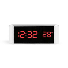 Reloj despertador LED con termómetro y reloj de pared digital con segundero para personas mayores con