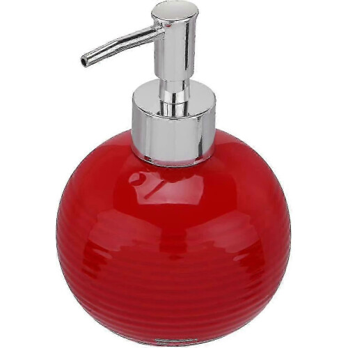 1pc Ceramic Soap Dispenser, Round Press Bottle Refillable Lotion Bottle, Squeeze Pump Dispenser Liquid