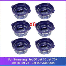 6PCS HEPA Filter compatible Samsung Jet 60 Jet 70 Jet 70+ Jet 75 Jet 75+ Jet 90 VS9000RL Stick Vacuum