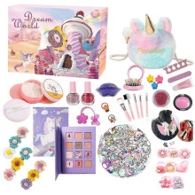 Xmas Advent Calendar - 24 Grid Makeup And Unicorn Bag Set , Christmas Toys For Teenage Girls Kids Birthday