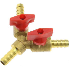 5/16inch/8mm Y afsluitkogelkraan messing slangkoppeling splitter Y 3-weg pijpaansluiting adapter geschikt