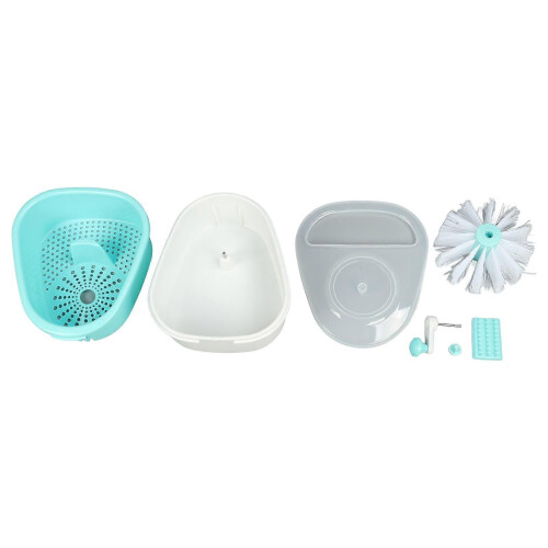 Salad Spinner Manual Operation Effective Cleaning Drying Vegetable Drainer for Home Kitchen Sky Blue