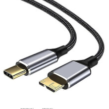 Cable de carga rápida de 5 Gbps y 5 A para disco duro con conector de tipo C a micro-USB 3.0.