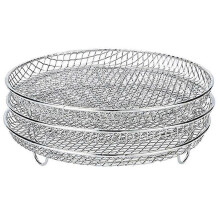 Juego de 3 rejillas para freidora de aire, tres rejillas deshidratadoras apilables, soporte de acero