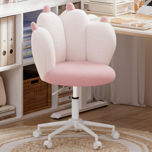 Joolihome Velvet Cat Paw Desk Chair, Height Adjustable