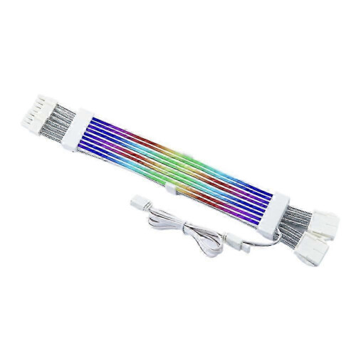 ARGB PSU Cables 2x8Pin PCIE ARGB PSU Cables Soft Silicone Bendable  suitable for Gaming PC Build