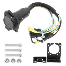 12V Trailer Wiring Adapter 4 Way Flat to 7 Way RV Blade Stable Towing for Heavy Light Duty Trailers