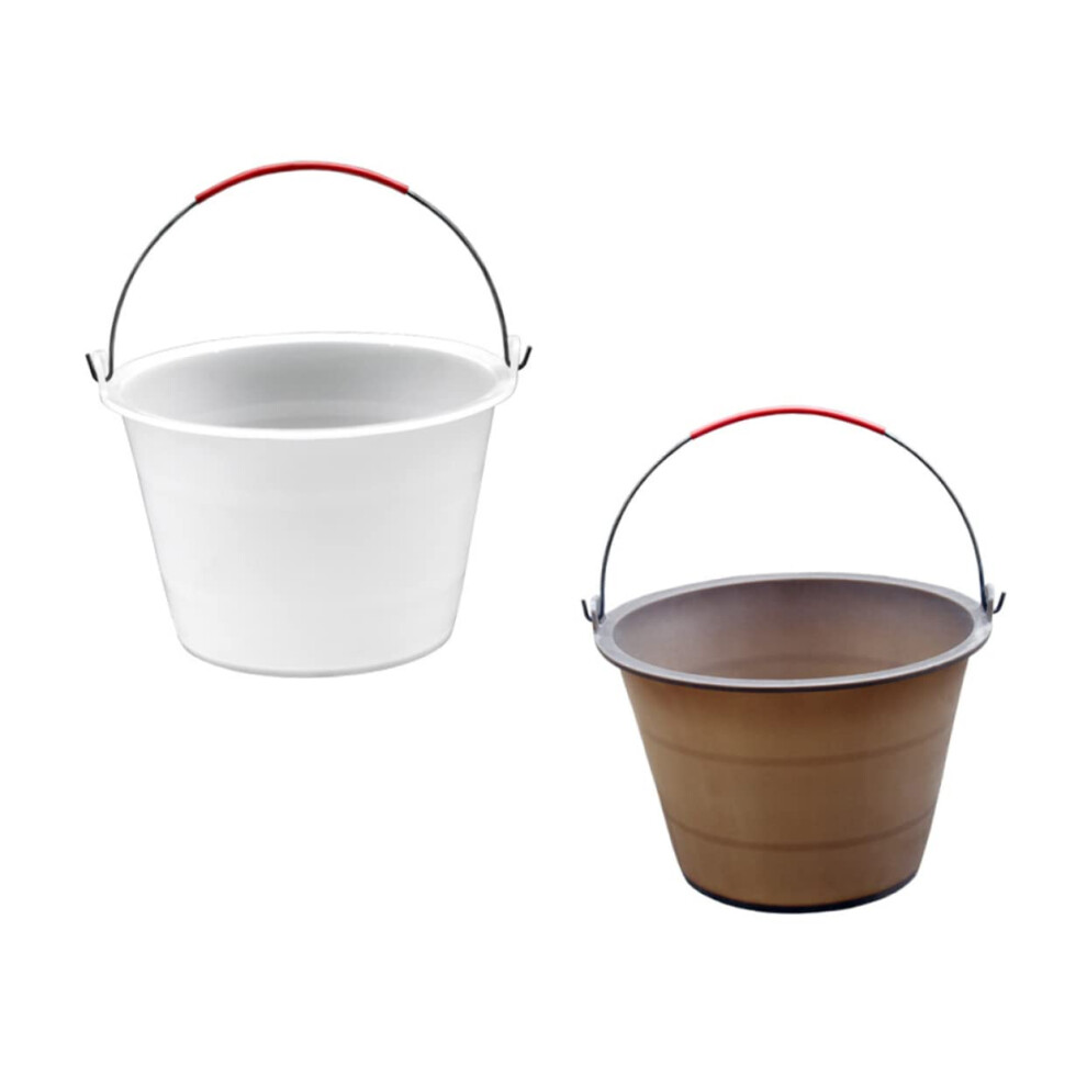 Pack Of 2 Rubber Buckets, Galvanised Bucket, Small Bucket, Trash Can Carry Handle 6276012986111
