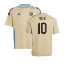 (XXL) 2024-2025 Argentina Training Jersey (Hazy Beige) - Kids (MESSI 10)