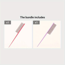 (Red Purple) Professional Pet Pointed Tail Comb, Cat Comb, Comfort Grip Pet Hair Removal Comb For Matted Hair, Dense Needle