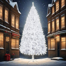 (950 PVC Branch White) 7FT Christmas Tree, Artificial Christmas Tree With Metal Stand- Tree 210cm Xmas Tree Christmas Decoration