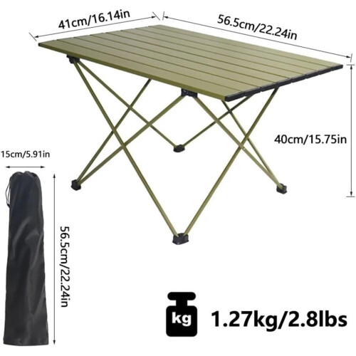 Ultralight, foldable camping table, portable for outdoor use, quick to fold, compact design, high weight capacity 1