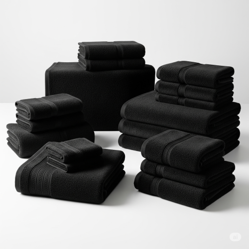 (2x Black) Extra Large Super Jumbo Bath Sheet Towel 100% Egyptian Cotton Bath Sheets 1