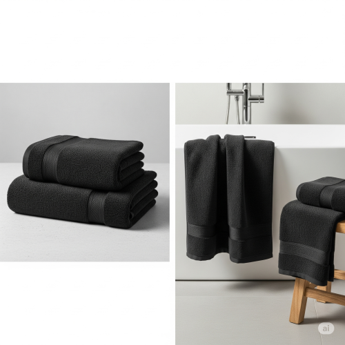 (2x Black) Extra Large Super Jumbo Bath Sheet Towel 100% Egyptian Cotton Bath Sheets 2