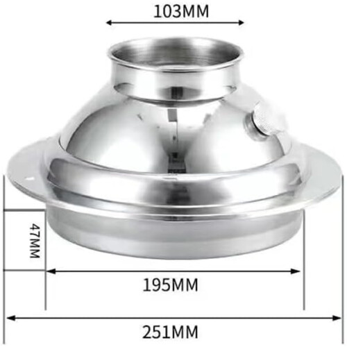 Kitchen exhaust solution Stable stainless steel Adjustable ventilation outlet in three sizes (200) 1