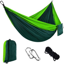 Hammock Outdoor Camping 300x200 cm with Tree Straps, Nylon Parachute Green