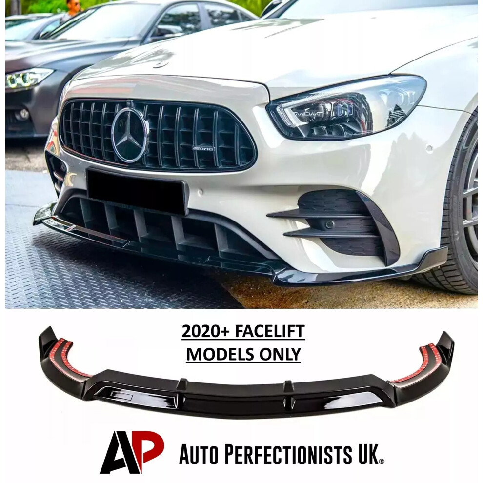 For Mercedes E Class W213 E43 E53 Amg Line Splitter Spoiler Lip Black 5061072667824