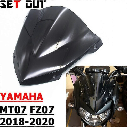 MOTO PARE BRISE pour Yamaha MT-07 MT07 2021 22 Saute-vent Déflecteur Vent Noir EUR 33,59