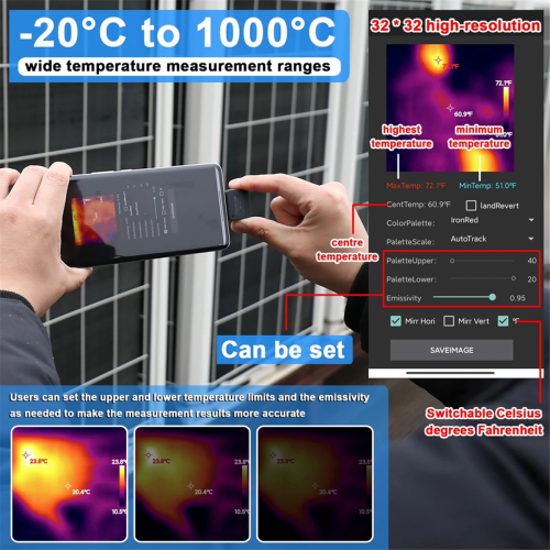 TIOP02 Cameră termică pentru telefon mobil -20-1000 2