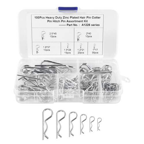 100 stk. M1 M1.2 M1.5 M1.8 M2 M2.5 Stål R-type Splitstift til bil 2